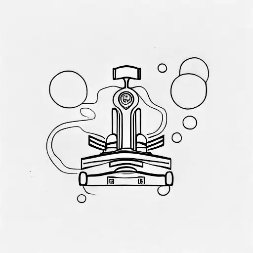 A minimalist tattoo of a Formula 1 race car speeding through the pages of a book tattoo design idea