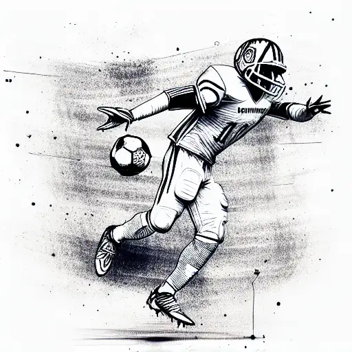 football hip hop tattoo design idea