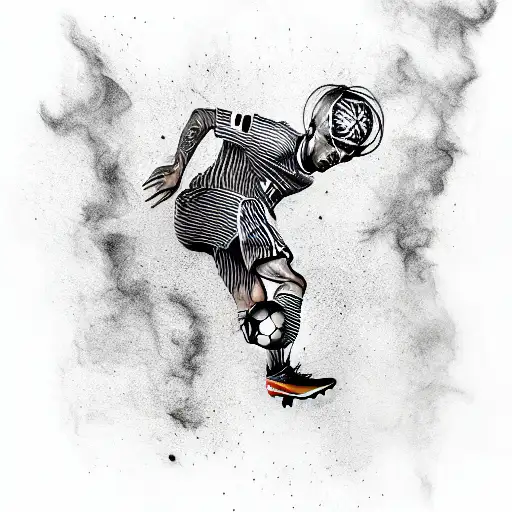 soccer hip hop smoke tattoo design idea