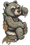grumpy Bear sitting tattoo design idea