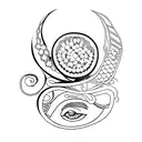 delicate, clover, horseshoe and Greek eye tattoo design idea