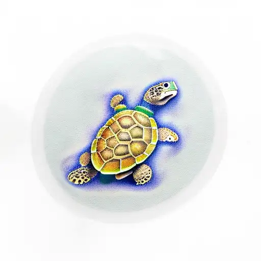 turtle long snapping a football tattoo design idea