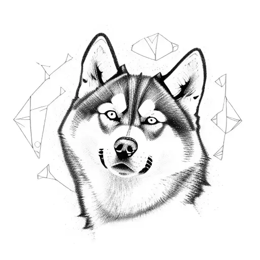 husky tattoo design idea