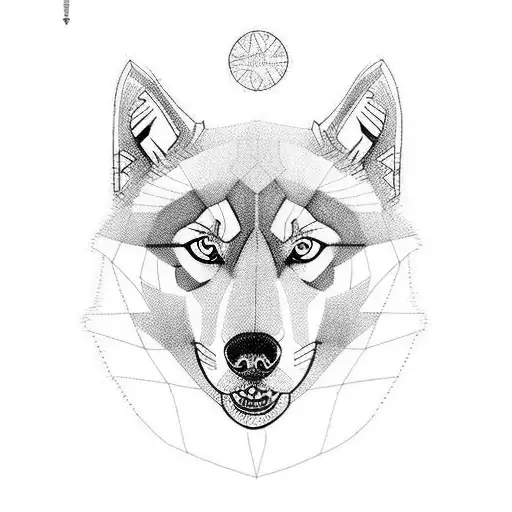 husky tattoo design idea