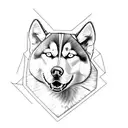 husky tattoo design idea