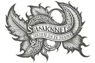Sanskrit mantra never leave me and the end is the beginning ring tattoo tattoo design idea