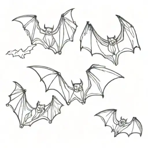 bat flying tattoo design idea
