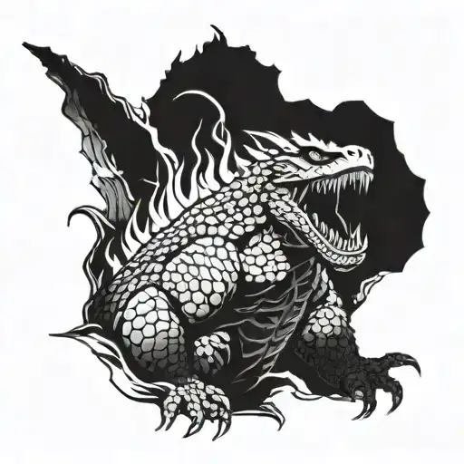 godzilla tattoo design idea
