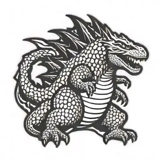 godzilla patch tattoo design idea