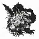 godzilla tattoo design idea