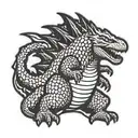 godzilla patch tattoo design idea