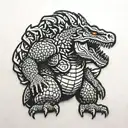 godzilla patch tattoo design idea