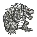 godzilla patch tattoo design idea