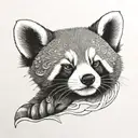 red panda sleeping tattoo design idea
