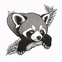 red panda sleeping tattoo design idea