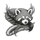 red panda sleeping tattoo design idea