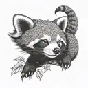 red panda sleeping tattoo design idea