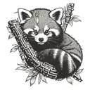 red panda sleeping on a bamboo branch tattoo design idea