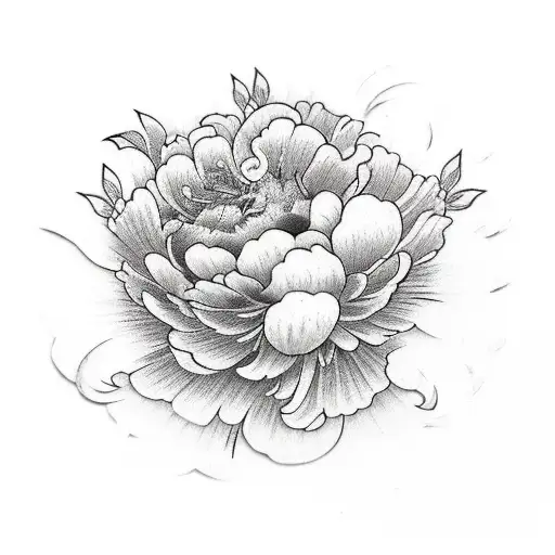 Peony tattoo design idea