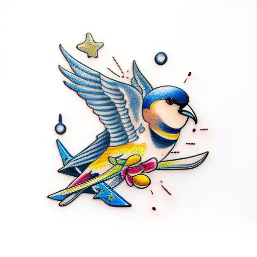 Navy Swallow tattoo design idea