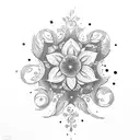 S,K,B,R,C,E cursive floral tattoo design idea