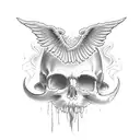 angels smoking tattoo design idea