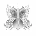 angels smoking tattoo design idea