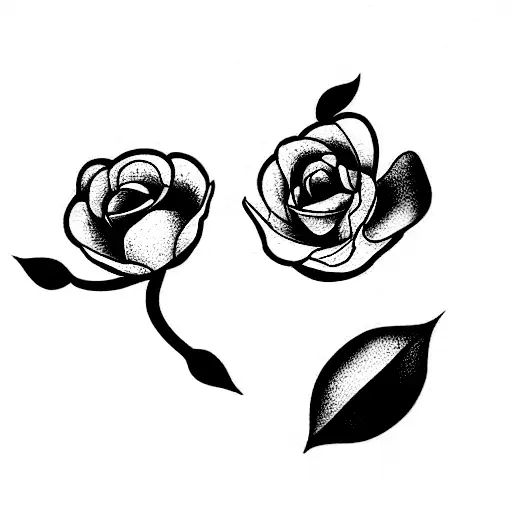 two rosebuds and a ladybug tattoo design idea
