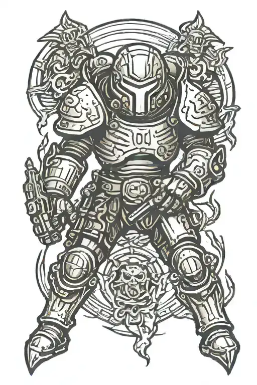 doom slayer tattoo design idea