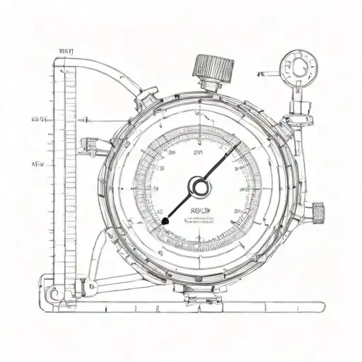 a diving gauge with its needle that shows 200 bar of air tattoo design idea