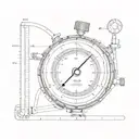 a diving gauge with its needle that shows 200 bar of air tattoo design idea
