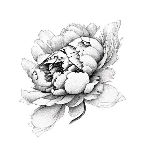 Peony tattoo design idea