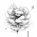 Peony tattoo design idea