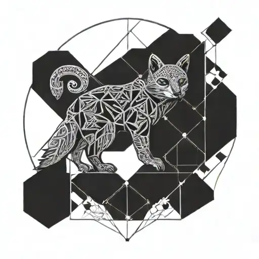 sacred geometry spirit totem of east ant, south owl, west turtle, north beaver, above squirrel, below fox, within bear tattoo design idea