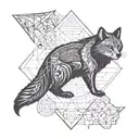 sacred geometry spirit totem of ant, owl, turtle, beaver, squirrel, fox, bear, lizard, wolf tattoo design idea