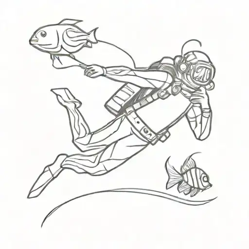 scuba diving tattoo design idea