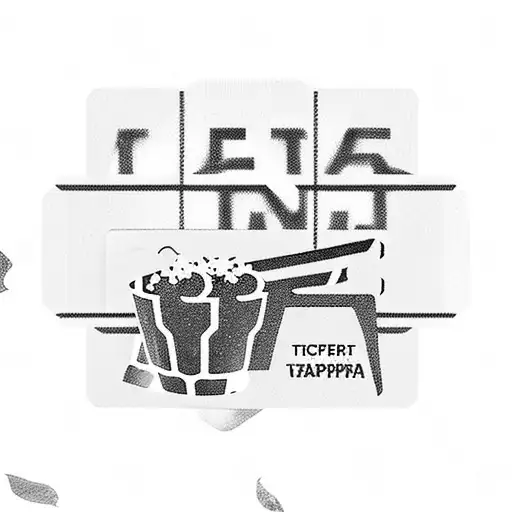 A cinema ticket morphing into a passport, representing the client's passion for movies and travel tattoo design idea