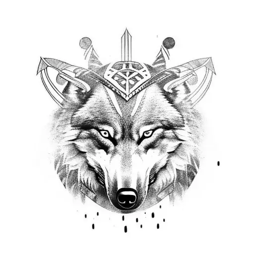 viking wolf tattoo design idea