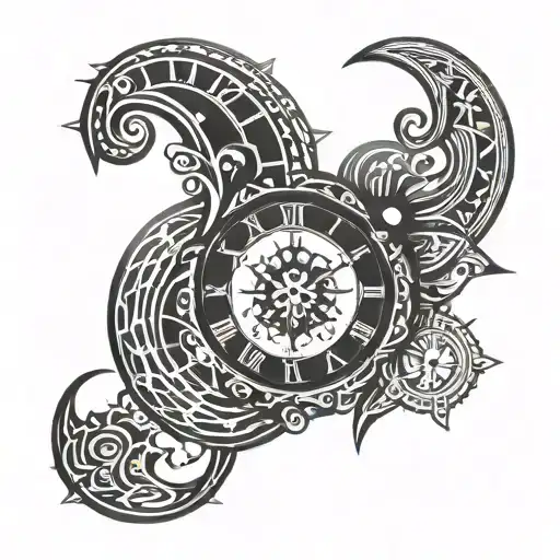 roman numeral clock tattoo design idea