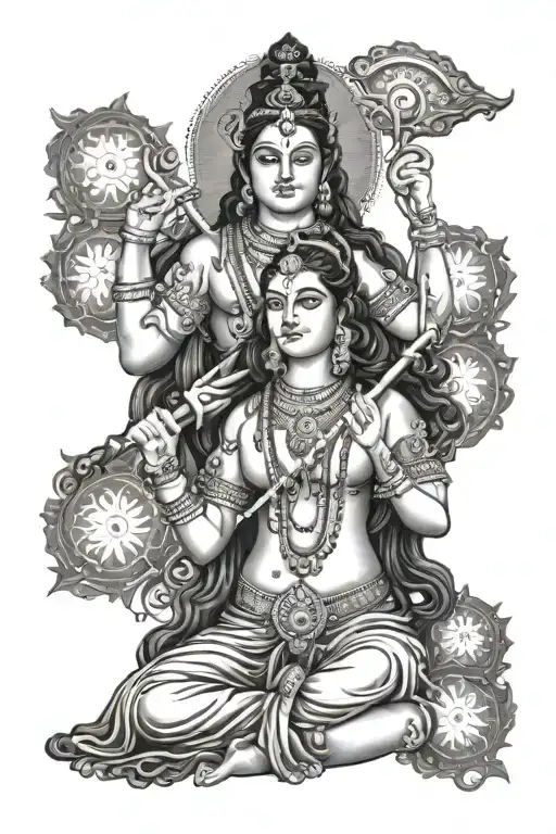 shiva Parvati tattoo tattoo design idea