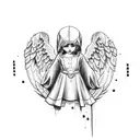 Angel with AK-47 tattoo design idea