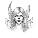 Angel with AK-47 tattoo design idea