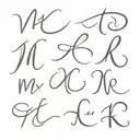 Cursive Letters M E L K J H tattoo design idea