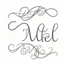 Cursive Letters M E L K J H tattoo design idea