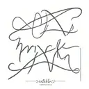 Cursive Letters M E L K J H tattoo design idea
