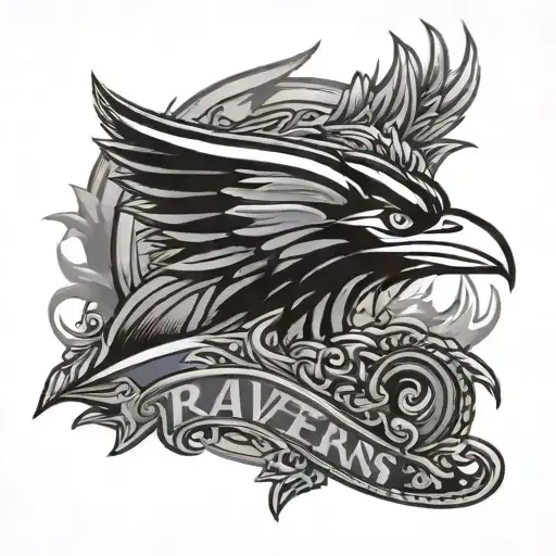 Baltimore Ravens logo made tattoo design idea