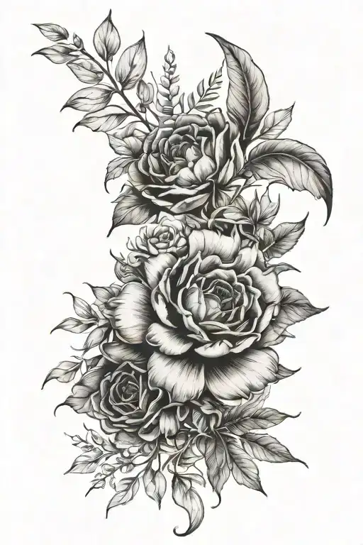 botanical sleeve tattoo tattoo design idea