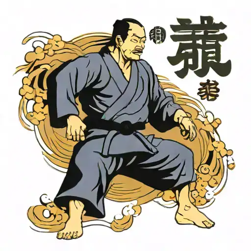 judo, one piece, percussion music tattoo design idea