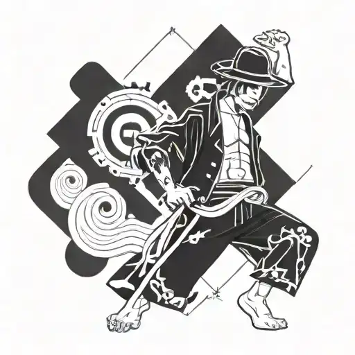 one piece, percussion music, judo belt tattoo design idea