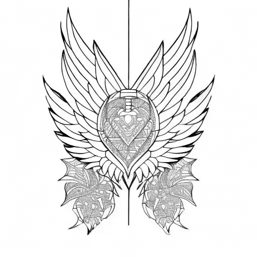 Wing tattoo design idea